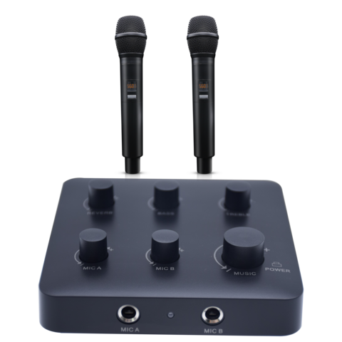 Sistema de micrófono inalámbrico profesional de 4 canales, micrófonos de  mano inalámbricos de metal UHF con Echo Bluetooth para cantar karaoke en