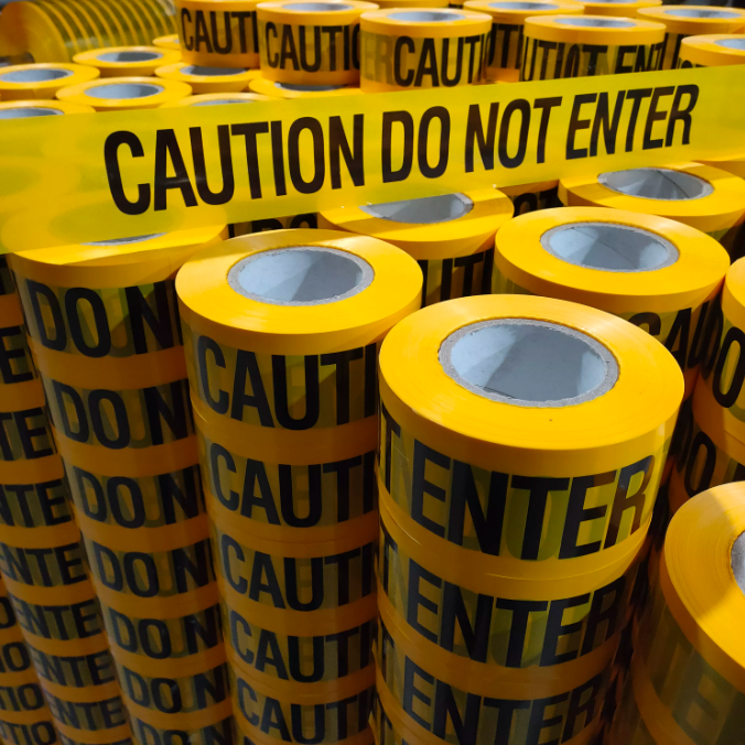 Buy Wholesale China Custom Logo No Adhesive Danger Caution Tape Yellow