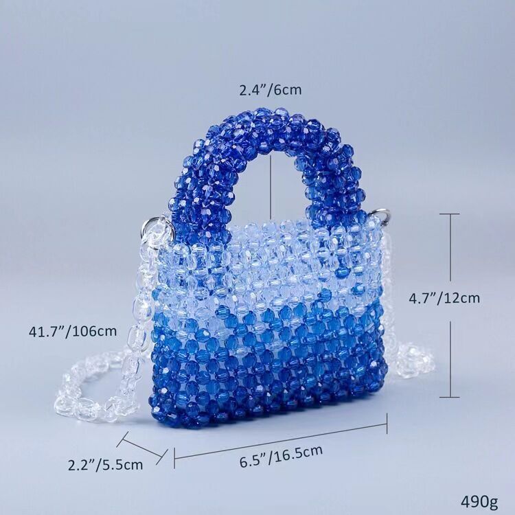 Black Plastic Imitation Pearl Round Beaded Bag Handles - Beadpark.com