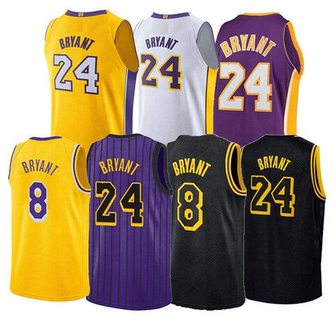 Rétro Kobe Bryant #8 Los Angeles Lakers Maillot de Basket Cousu