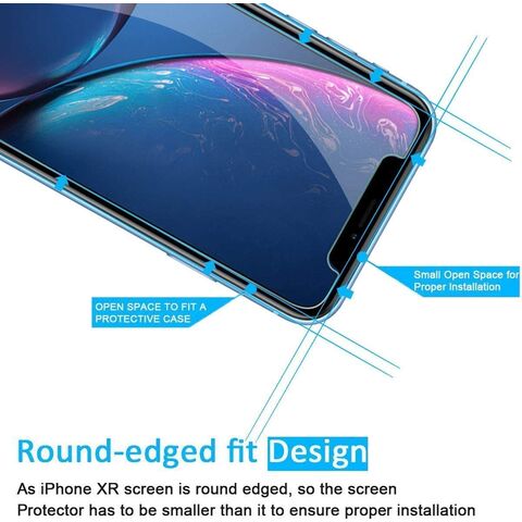 amFilm Screen Protector Glass for iPhone XR, Apple iPhone XR display With  Easy Installation Tray, Tempered Glass, 3 Pack