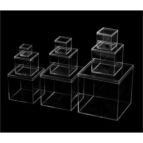 Cube Square Black Plastic Food Container Case