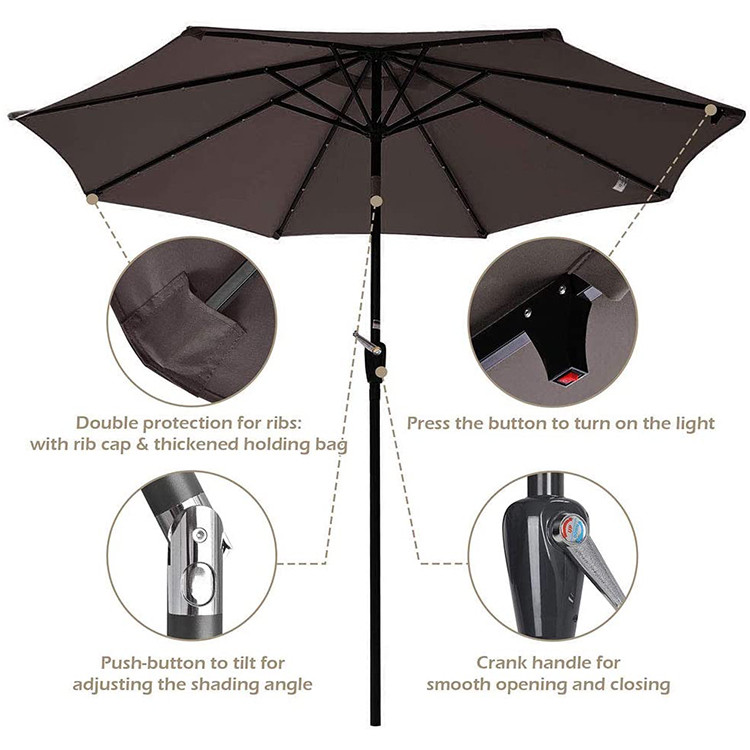 Buy Wholesale China 9ft Solar Powered Led Light Tilt Sun Garden Outdoor