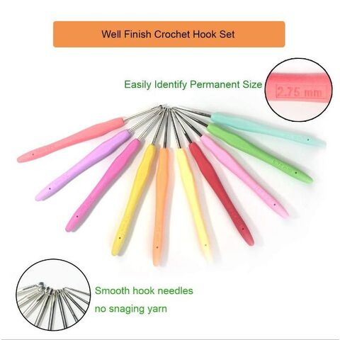 10Pcs Small Size Lace Crochet Hooks (0.5-2.75mm), for Thread 