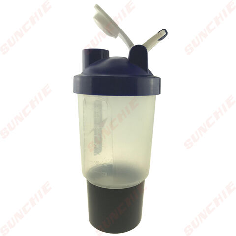 Buy Wholesale China 500ml/17oz Wholesales Plastic Protein Shaker Bottle  With Cup & Plastic Protein Shaker Bottle Cup at USD 0.5