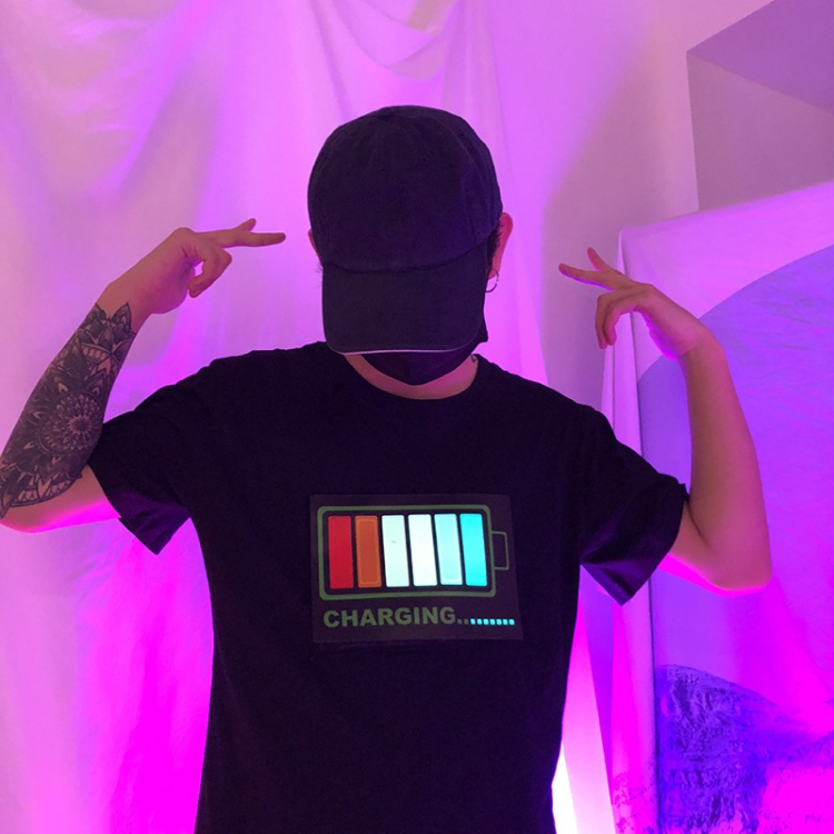 Led music t shirt best sale