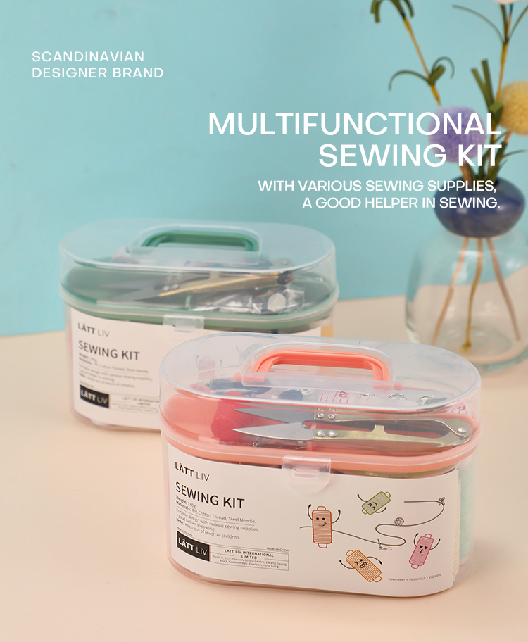 portable sewing kit for adults, plastic sewing box, needle and thread kit, sewing  accessories and supplies