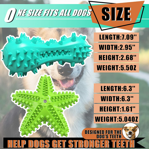 Dog Chew Toys, Natural Rubber Starfish-shaped Dog Toys, Interactive Treats, Squeaky Dog Toothbrush Cleaner Teething Toys, Outdoor Puzzle Training Toy