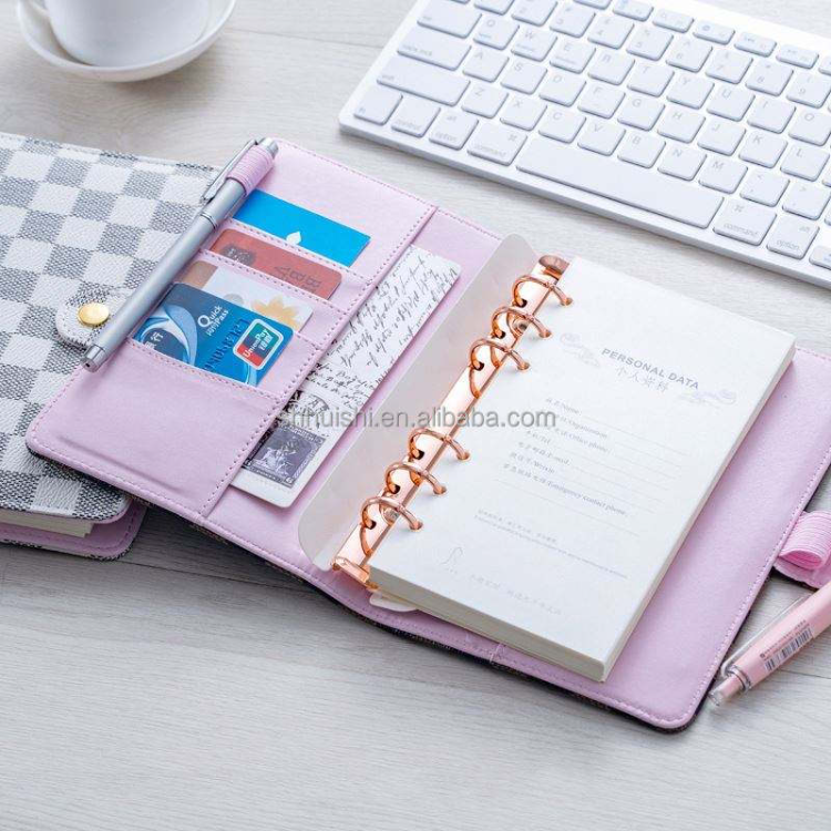 Buy Wholesale China A5 Pu Leather Budget Binder Notebook With 8pcs A5 Binder  Pockets 6 Ring Binder Loose Leaf Planner & Leather Notebook at USD 1.5