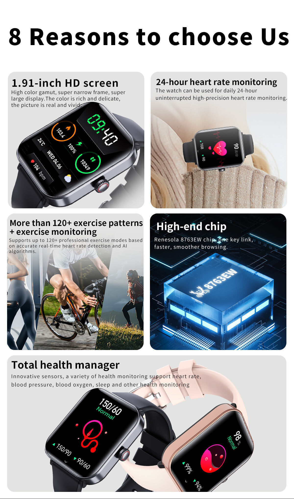 2023 Glucometer Smart Watch - Non-Invasive Blood Sugar & Heart Rate Monitor  – Hi Tech