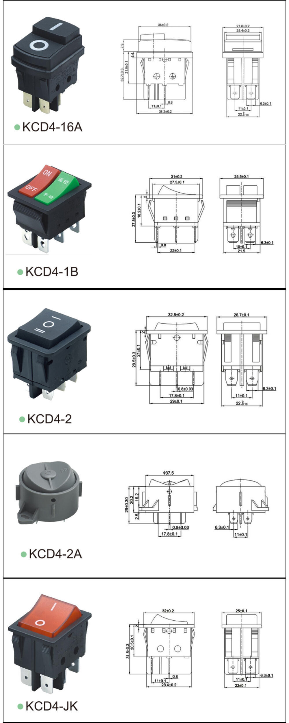 Buy Wholesale China Waterproof On-off-on Rocker Switch Round Head/round ...