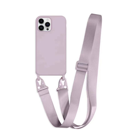 LIUKM Funda con Cuerda para iPhone 15, Carcasa de Silicona AntiChoque Suave  TPU para Teléfono Móvil con Colgante Ajustable Collar Correa para el