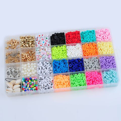 7636 pcs Kit de fabrication de bracelets de perles d'argile