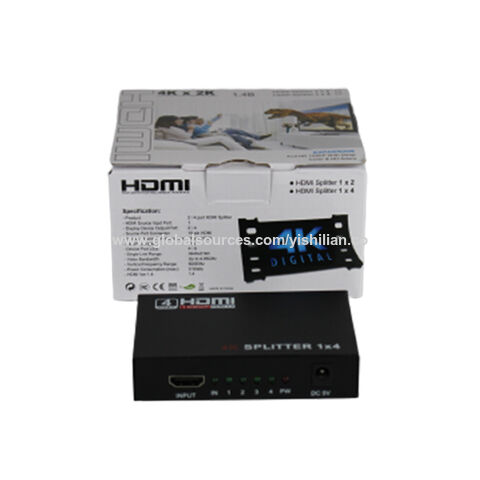 HDMI Splitter 1 in 4 Out 1x4 Hdmi Video Splitter Display Multiple  Duplicate/Mirror Screen,Supports Ultra HD 1080P 4K/2K and 3D,for