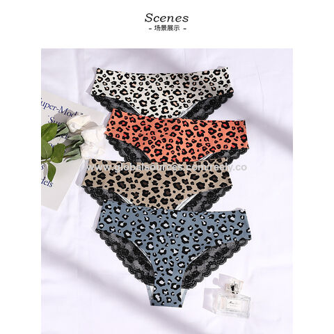 Lace Leopard Print Thong Cotton Crotch Sexy Women′ S Underwear Panties  Ladies Seamless Ice Silk Undies - China Women Panty and Women Underwear  price