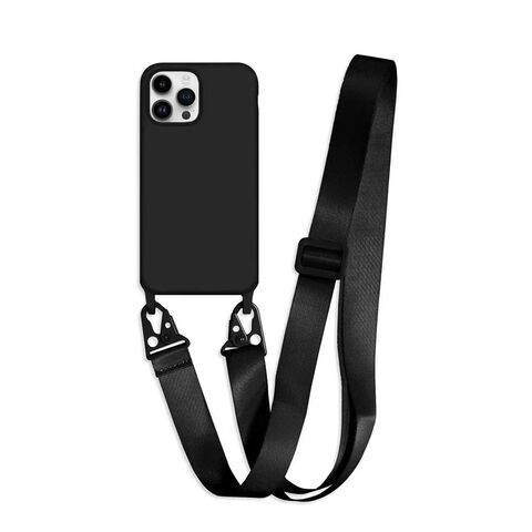 Funda Silicona Líquida Protección Camara Con Cuerda Cruzada Ajustable Para iPhone  11 Pro