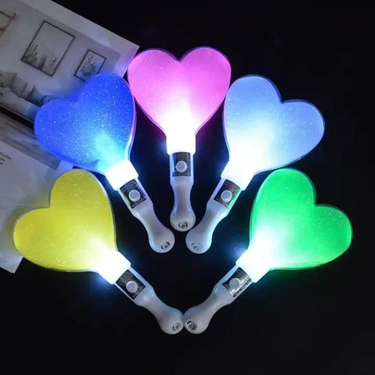 Mini Led Heart Rts Wedding Bar Ktv Magic Led Stick Toy Plastic Led Heart Flashing ...