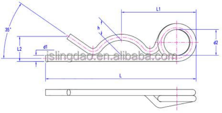 304 Stainless Steel R Type Heavy Duty Spring Pins With Double Coils ...