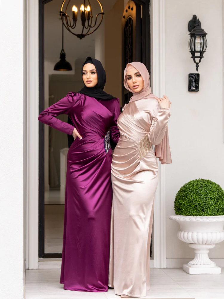 Dress hijab satin best sale