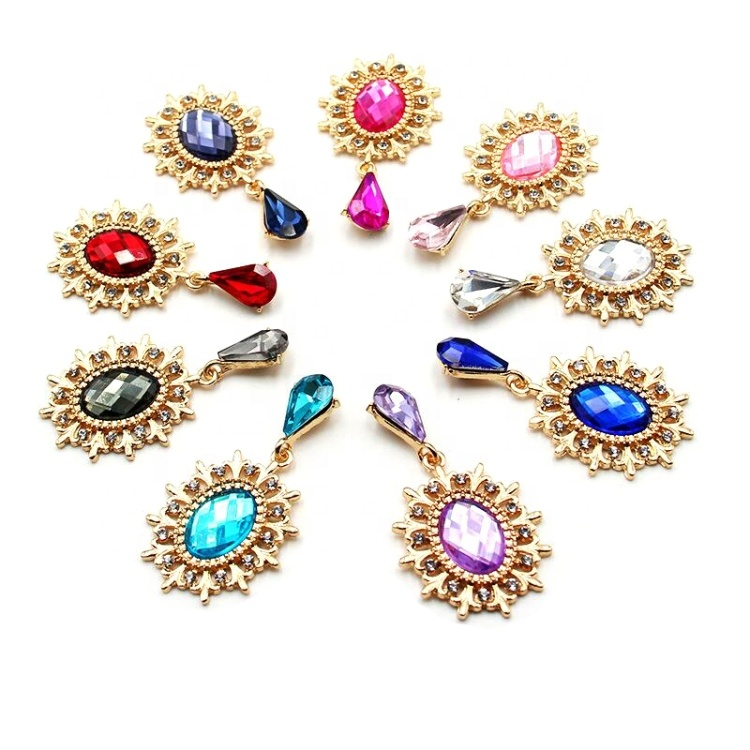 Teardrop Flat Back Rhinestone Buttons Crystal Glass Buttons For Diy ...