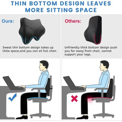 High Resilient Anti Sweat Memory Foam Backrest Cushion for long
