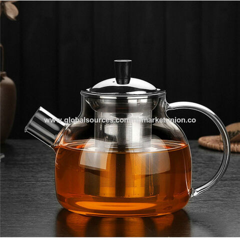 Teabloom Stovetop & Glass Teapot with Removable Loose Tea Glass Infuser -  Includes 2 Blooming Teas - Teapot Gift Set 