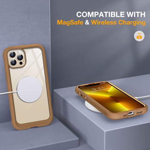 جراب زجاجي من ميراكيس لهاتف iPhone 13 Pro Max مقاس 6.7 بوصة مع واقي شاشة مدمج من الزجاج المقوى 9H - شوكولاتة