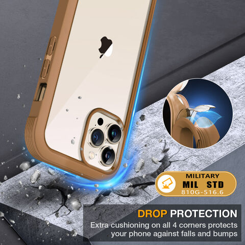 جراب زجاجي من ميراكيس لهاتف iPhone 13 Pro Max مقاس 6.7 بوصة مع واقي شاشة مدمج من الزجاج المقوى 9H - شوكولاتة
