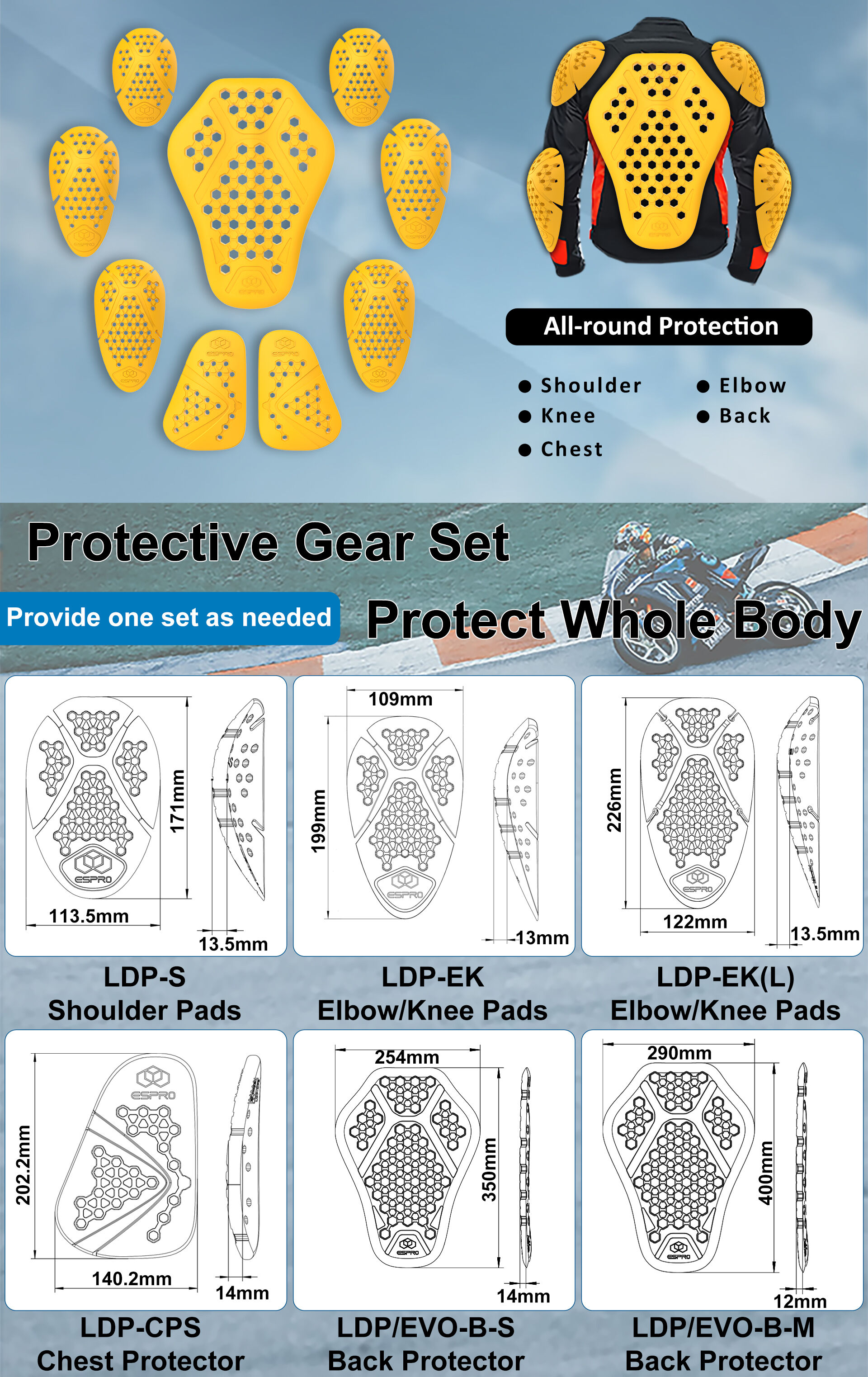 Odm Ce Level 1 Ldp Shoulder Skating Protector Armor Insert Pads For ...