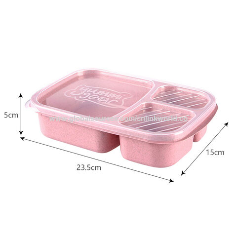 1pc Grid Lunch Box With Lid, 4 Compartments School Bento Box With Soup  Container, Microwave Safe, Sealable Plastic Food Storage Container