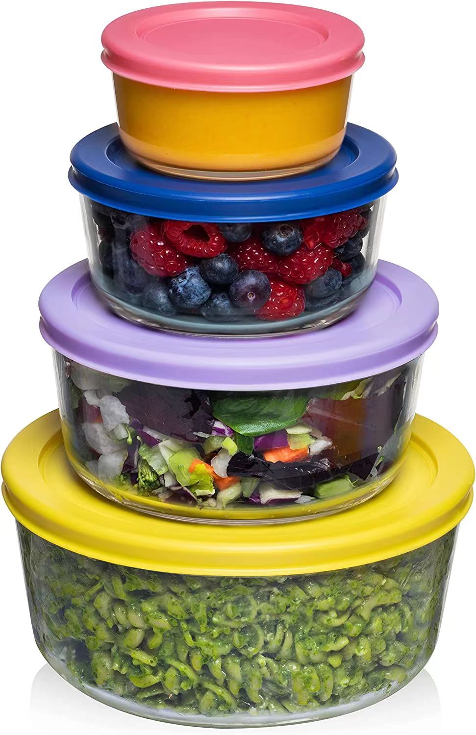 Buy Wholesale China Glass Food Storage Container Set With Lids Round