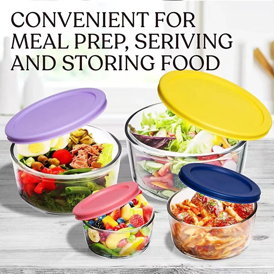 Buy Wholesale China Glass Food Storage Container Set With Lids Round