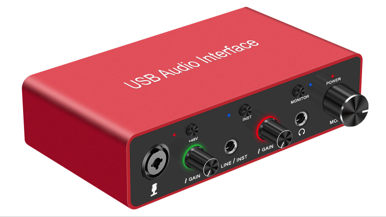 USB Audio Interface +48V Phantom Power 24Bit/192kHz for Recording  Podcasting and Streaming Ultra-low Latency Plug and Play Noise-Free XLR  Audio