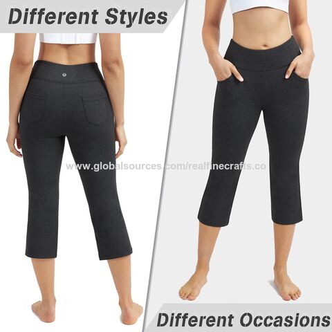 Buy Wholesale China Bootcut Yoga Pants With Pockets For Women High Waist  Workout Bootleg Pants Tummy Control, 4 Pockets Work Pants For Women & Yoga  Wear at USD 1.89
