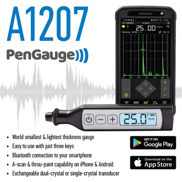 A1207 High Precision Smallest Ultrasonic Metal Thickness Gauge With Ce ...