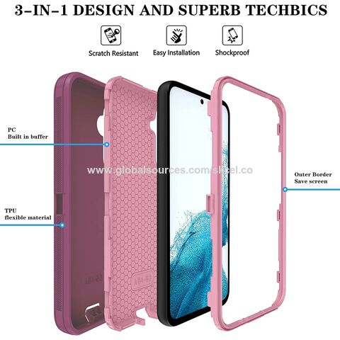 Funda para Samsung Galaxy A54 5G: funda protectora de doble capa resistente  para teléfono celular, a prueba de golpes, con protector de pantalla