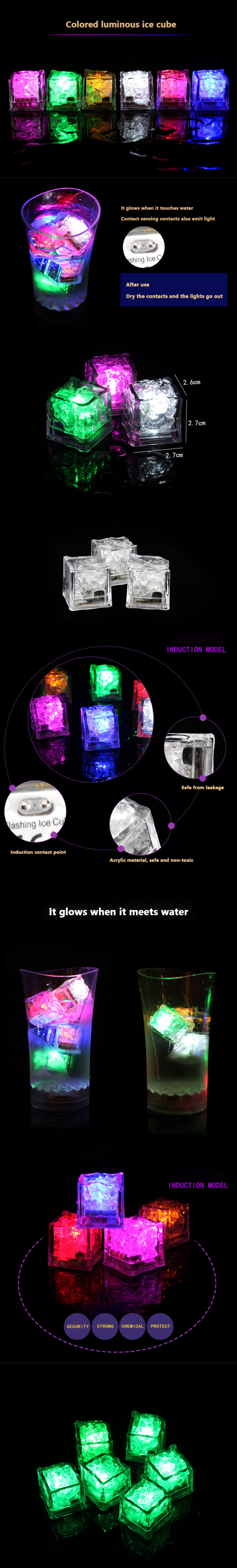 Ice Led Multi Color Led Glow Ice Cube Fast Slow Flashing Led Light Up Ice Cube ...