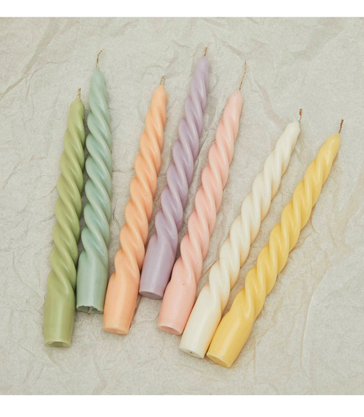Buy Wholesale China 18cm Macaron Color Twisted Pillar Candles Home