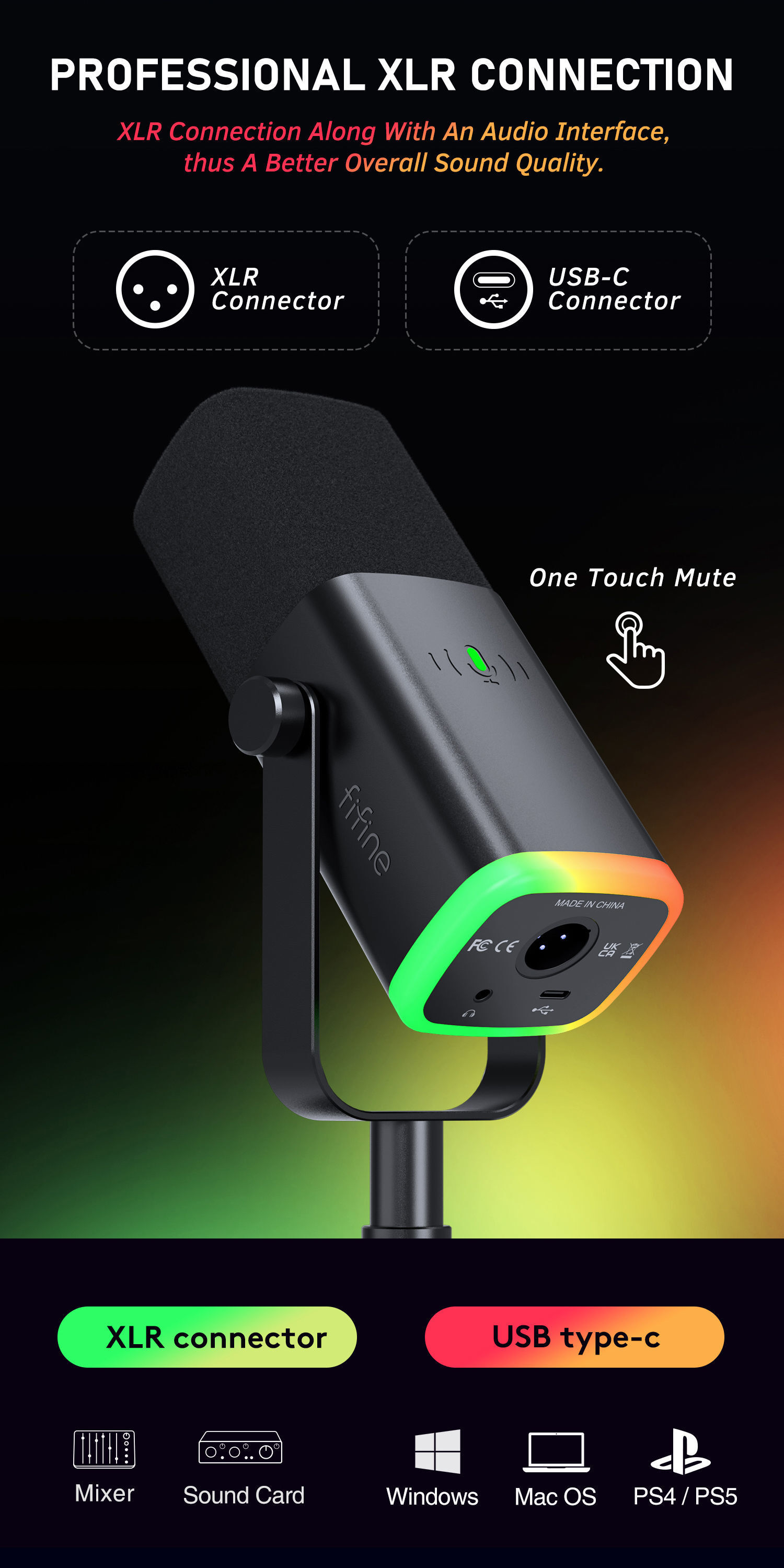 Buy Wholesale China Fifine Ampligame Tam8 Wired Gaming Microphone Usb