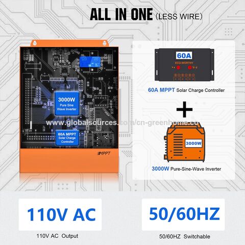 All-in-one Inverter Built in 5000W 48V Pure Sine Wave Inverter & 80A  Controller for Off Grid System