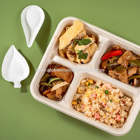 Compre Platos Desechables Biodegradables De Pla, Venta Caliente, 5  Compartimentos, Bandeja De Comida De Bagazo De Caña De Azúcar y Caña  Biodegradable Comida Compartimento Bandeja de China por 0.0013 USD