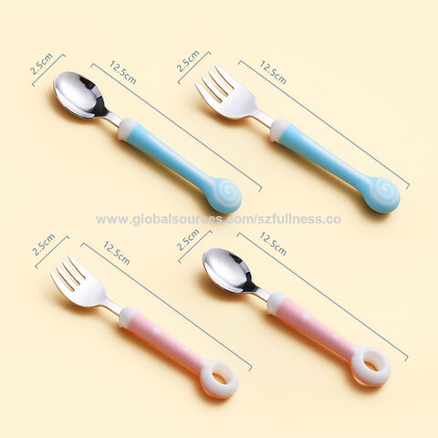 Buy Wholesale China Plastic Cute Handle Children Cutlery Eco-friendly  Cartoon Colorful Children Flatware Set & Plastic Handle Cutlery Set at USD  0.65