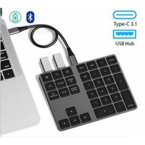Teclado numérico inalámbrico USB de tamaño pequeño, 2,4 GHz, 18 teclas,  teclado Digital para cajero