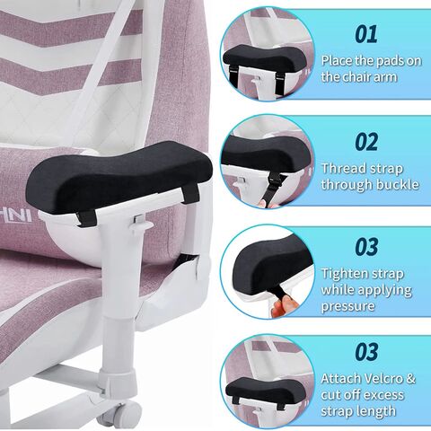 2 Pack Office Chair Armrest Pads Covers with Memory Foam Elbow Pillow for Forearm Pressure Relief Black Arm Rest Covers for Office Chairs