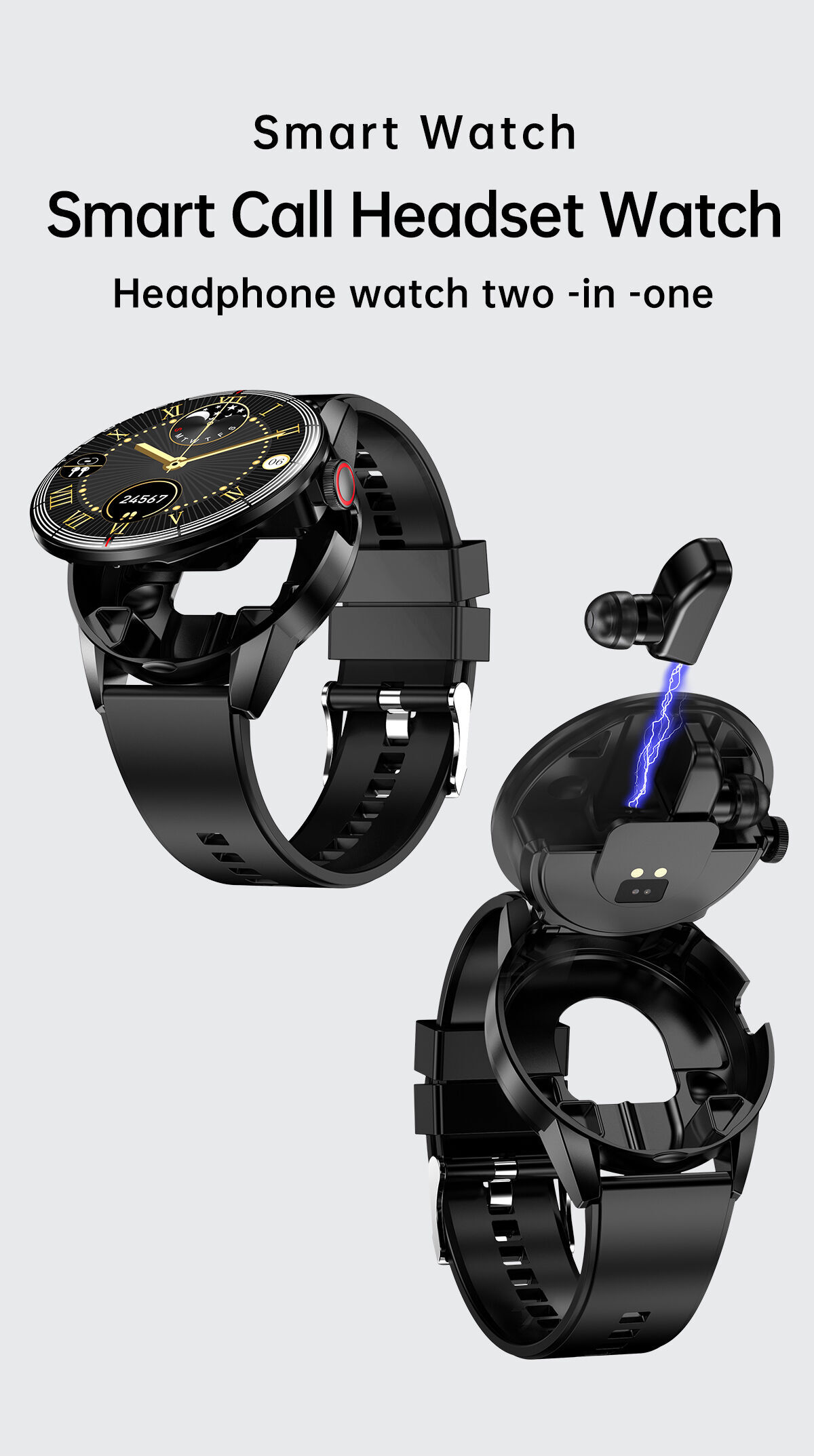  Relojes inteligentes para hombre, con Bluetooth, respuesta de  llamadas de 1.32 pulgadas, pantalla táctil, redondo, reloj inteligente  IP67, resistente al agua, compatible con teléfonos Android e iOS (negro, b)  : Electrónica