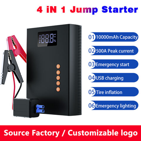Car Jump Starter 4 In 1 Air Pump Power Bank Lighting Compressor