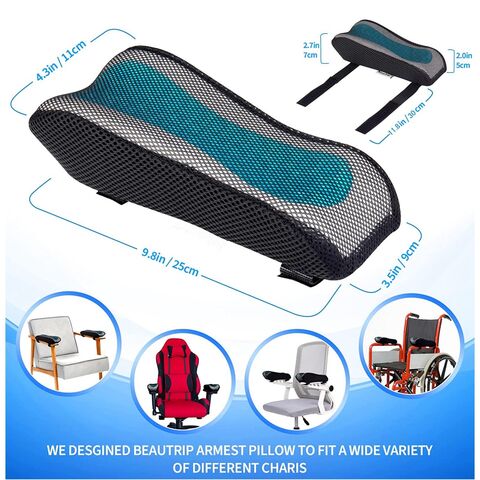 Cojín ergonómico para reposabrazos de oficina, almohada de codo con gel de  enfriamiento para alivio de presión de codo y antebrazo para sillas de