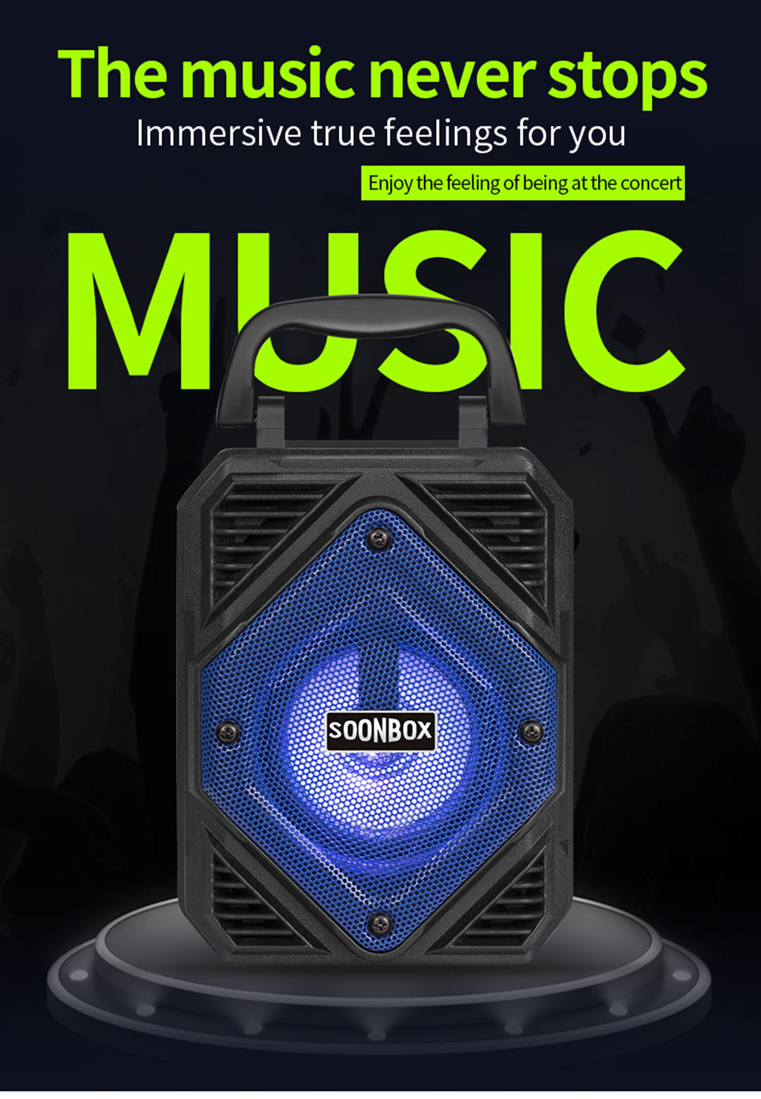Achetez en gros Soonbox Mini Karaoké Avec 2 Microphones Sans Fil, Haut- parleur Bluetooth Portable Pour Adultes Et Enfants Cadeaux, Support  Bluetooth/usb Chine et Haut-parleur Bluetooth à 21 USD