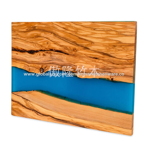tablero de madera maciza con resina epoxi