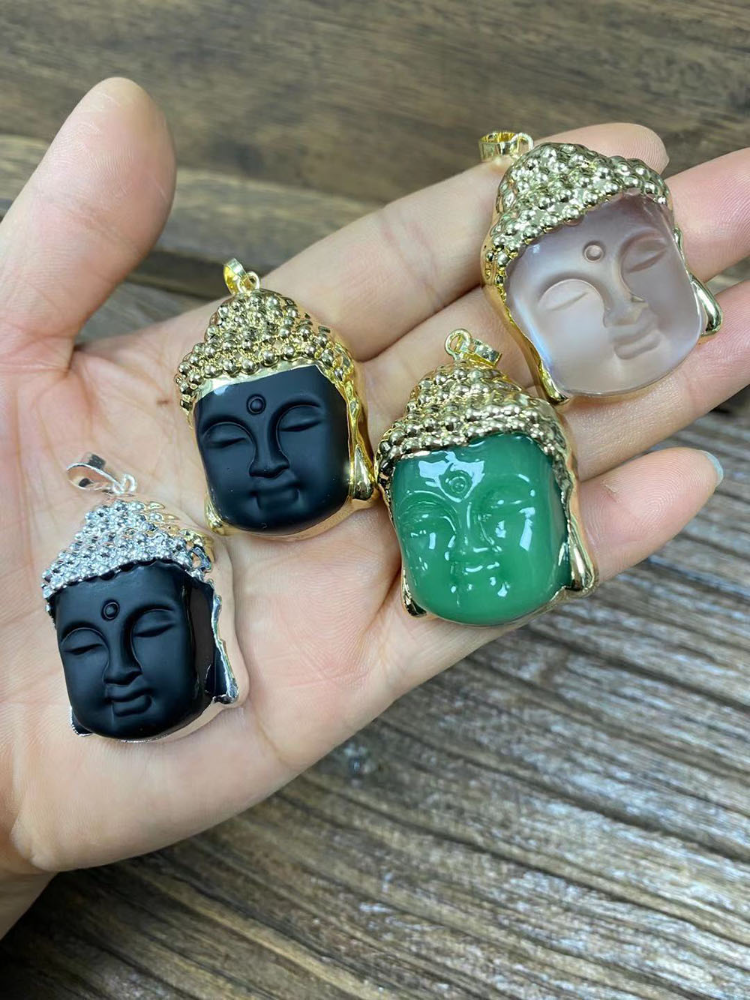 Jade stone clearance buddha necklace